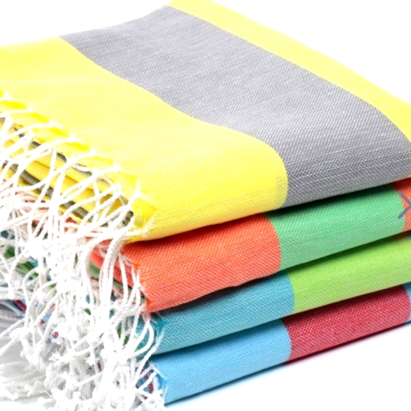 Turkish Beach or Bath Towel 100% cotton. Sand free and quick drying Red & Blue - Picture 1 of 2